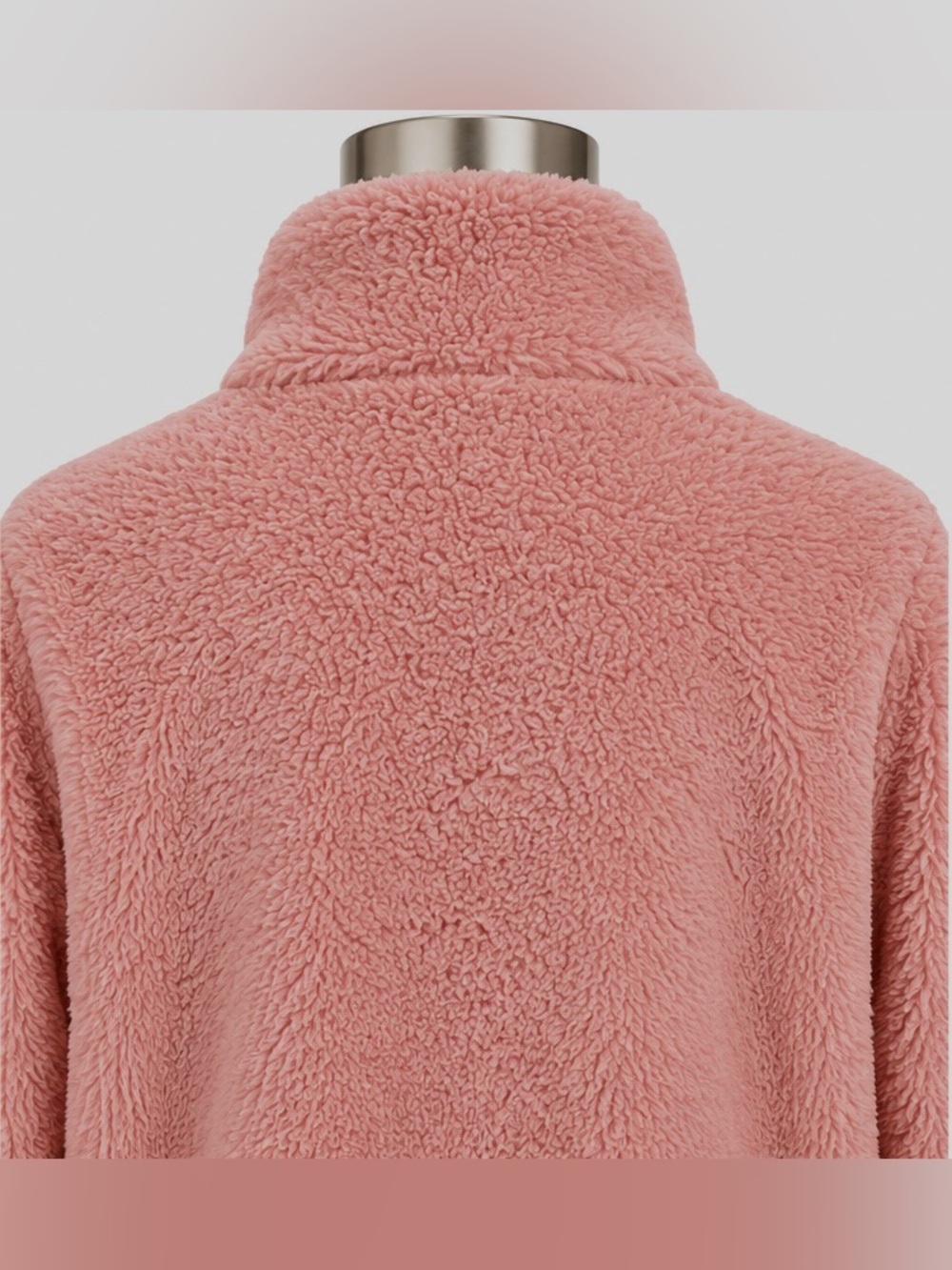 Charles River Apparel Pink Sherpa Quarter Zip Pullover Jacket Large Cozy - Picture 8 of 14
